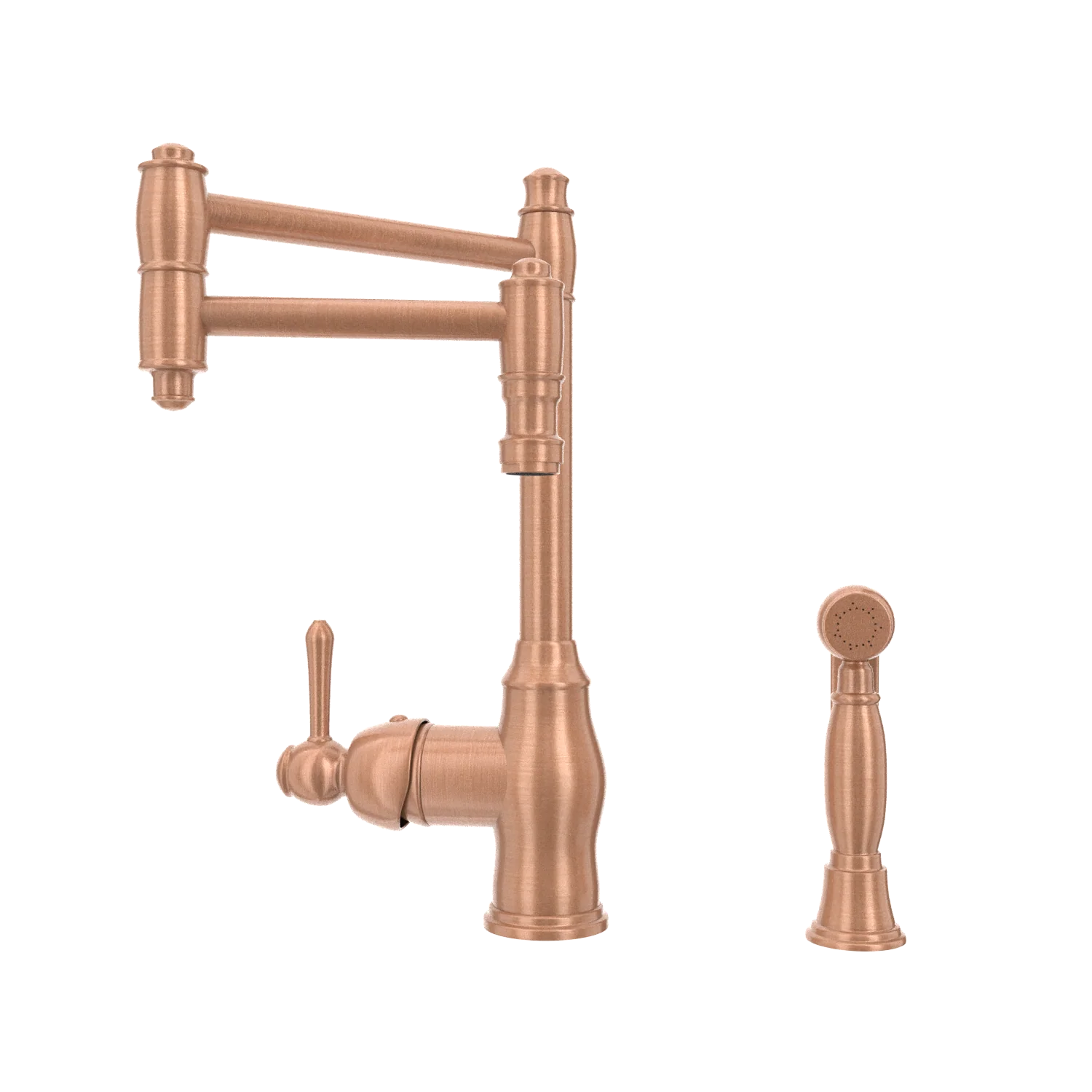 One-Handle Copper Pot Filler Kitchen Faucet with Side Sprayer - AK96918P2 - Image 47