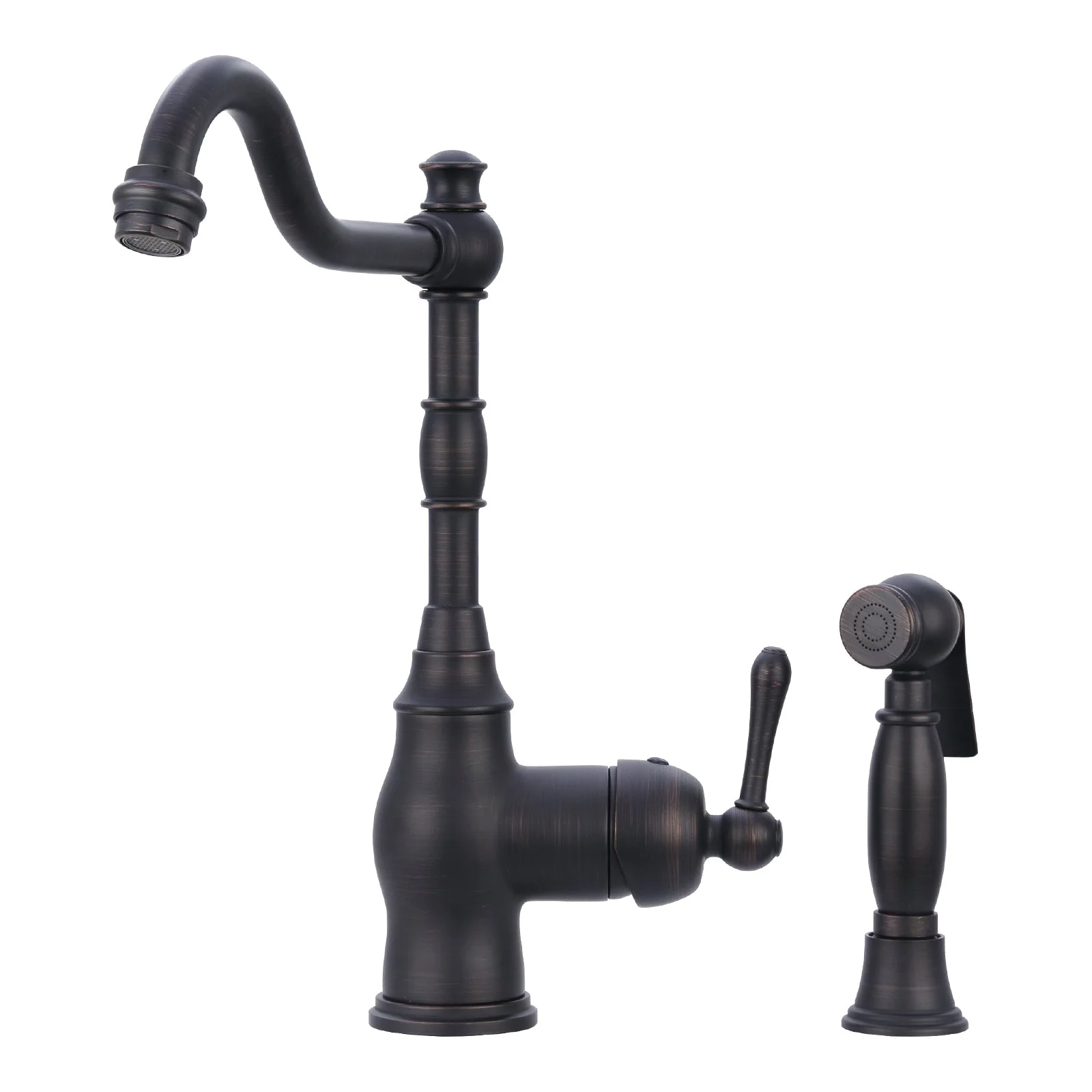 One-Handle Copper Widespread Kitchen Faucet with Side Sprayer - AK96918C - Image 11