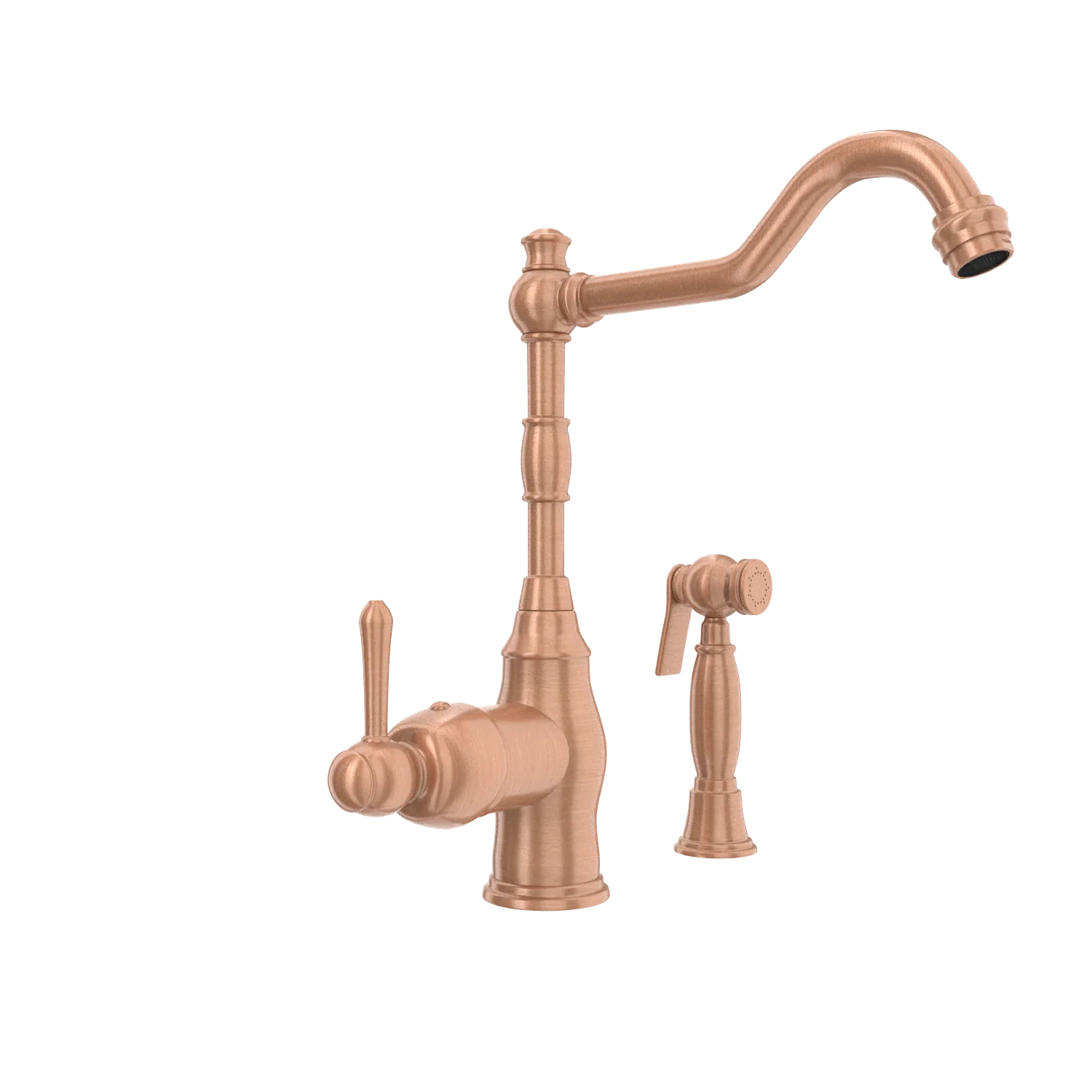 One-Handle Copper Widespread Kitchen Faucet with Side Sprayer - AK96918C - Image 18