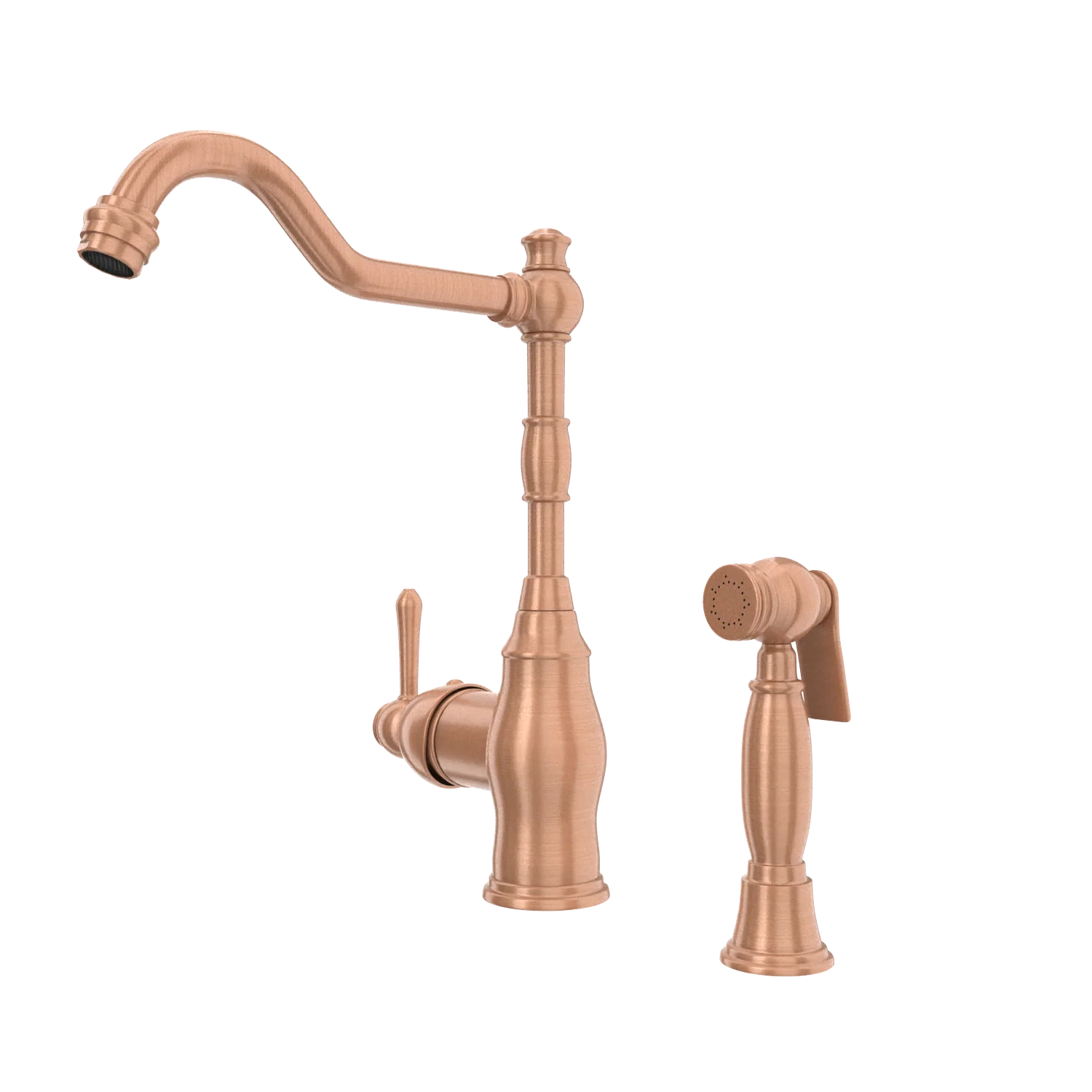 One-Handle Copper Widespread Kitchen Faucet with Side Sprayer - AK96918C - Image 44
