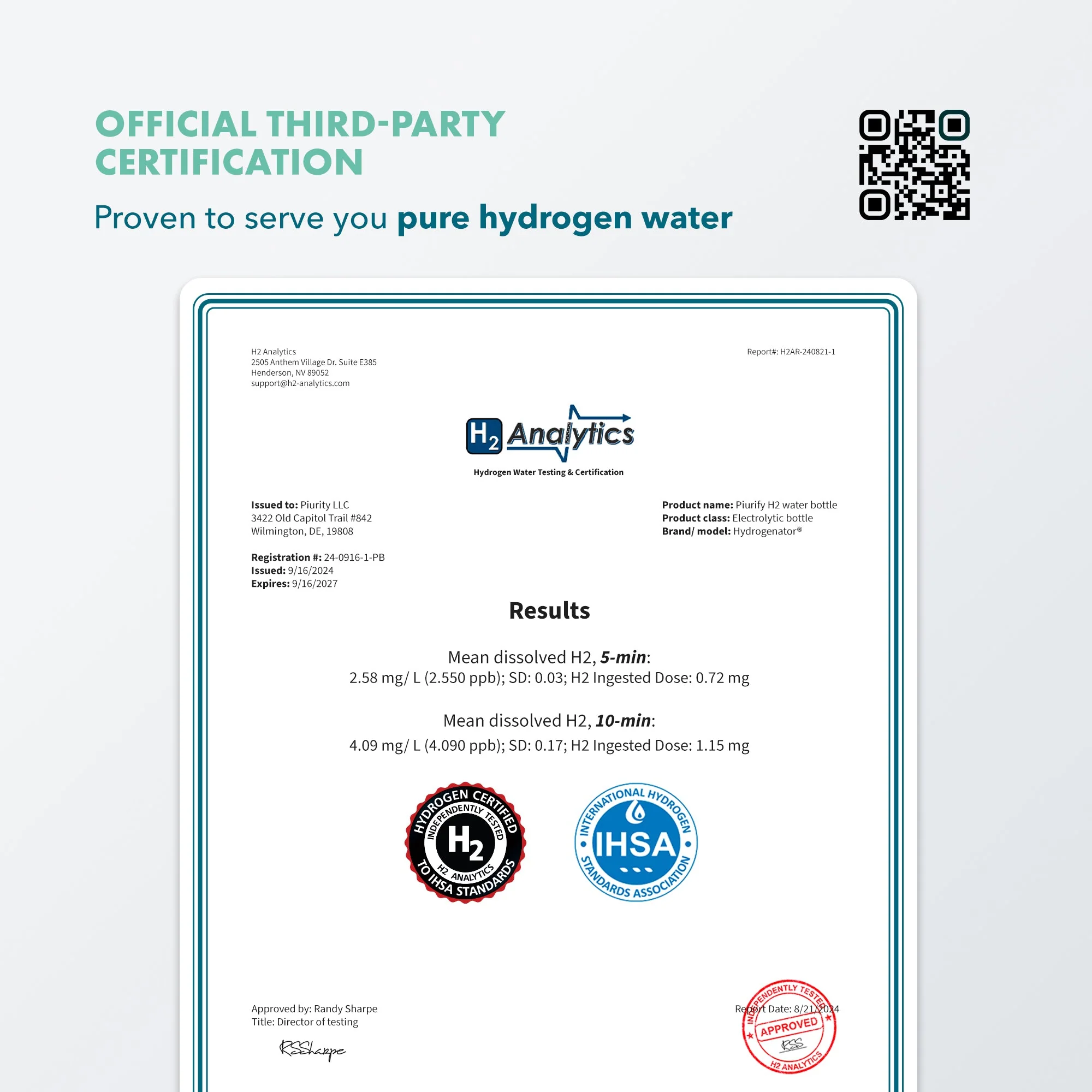 PIURIFY Hydrogenator® Hydrogen Water Bottle - Silver - Image 12