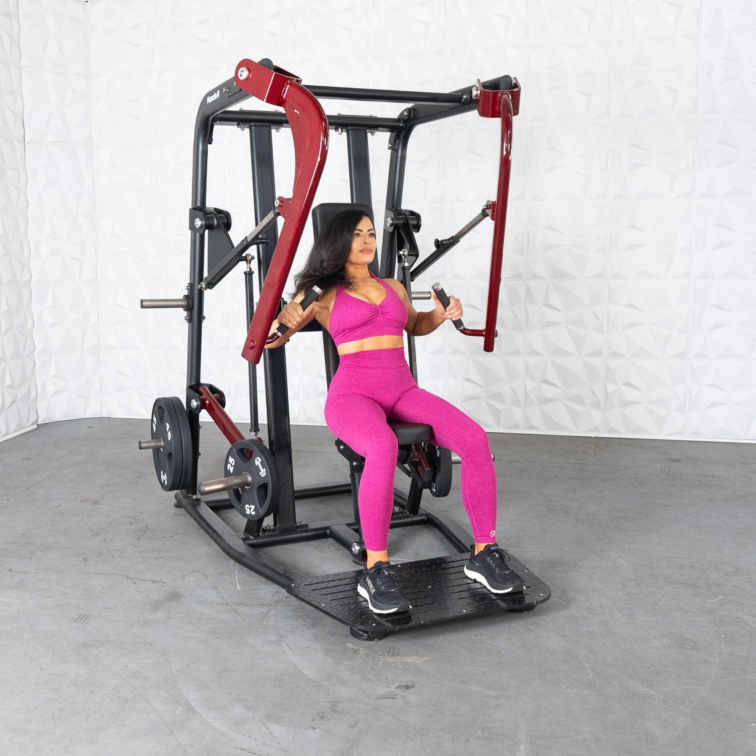 Pro Strength Wide Chest Press - Muscle D Fitness - Premium Adjustable Plate Loaded Bench Press - Image 4