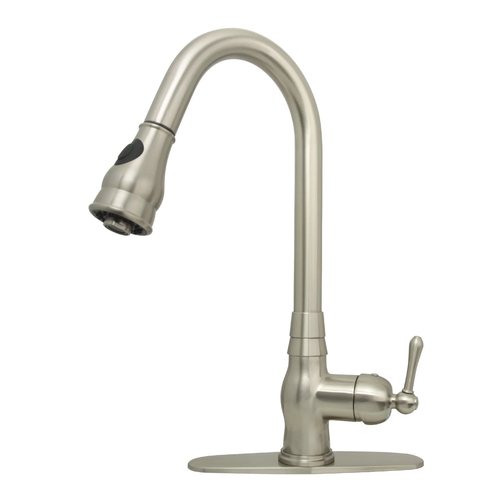 Pull Out Kitchen Faucet with Deck Plate, Single Level Solid Brass Kitchen Sink Faucets with Pull Down Sprayer-AK96418-D-C - Image 9