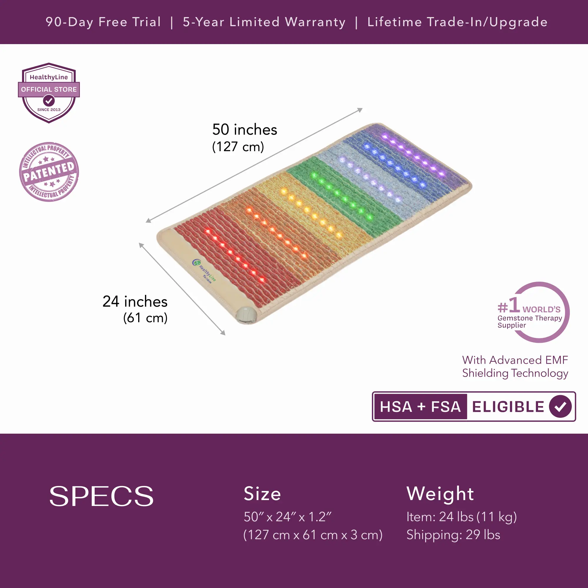 Rainbow Chakra Series | PEMF Far Infrared Heating Mats - Image 23