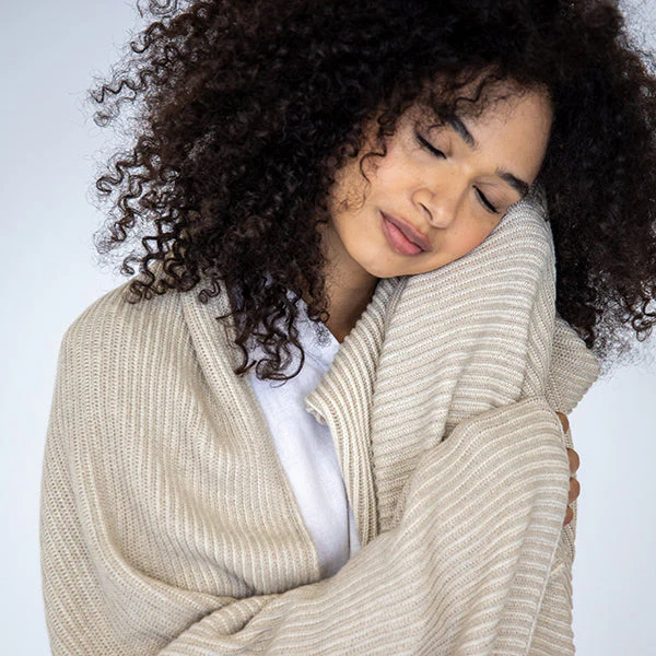 Ribbed Organic Cotton Knit Throw Blanket - Image 12