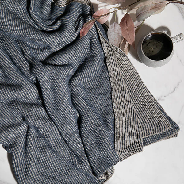 Ribbed Organic Cotton Knit Throw Blanket - Image 16