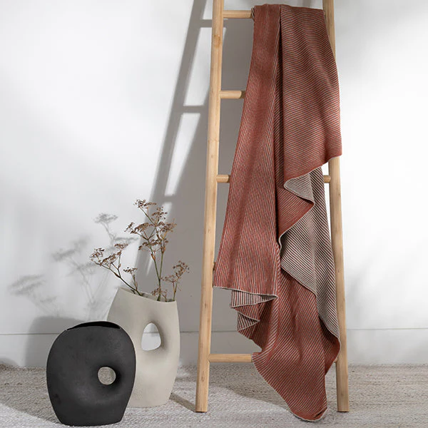 Ribbed Organic Cotton Knit Throw Blanket - Image 21