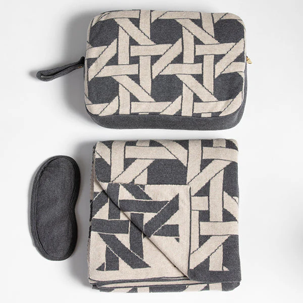 Riti Organic Cotton Travel Blanket and Eye Mask Set - Image 11