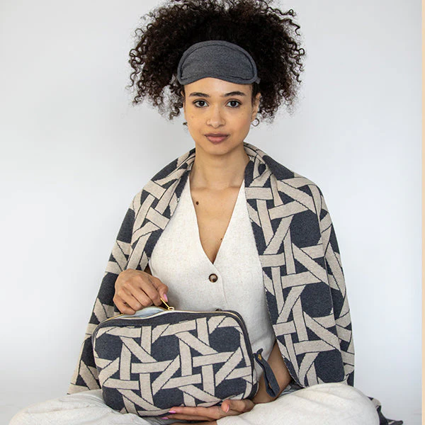 Riti Organic Cotton Travel Blanket and Eye Mask Set - Image 13