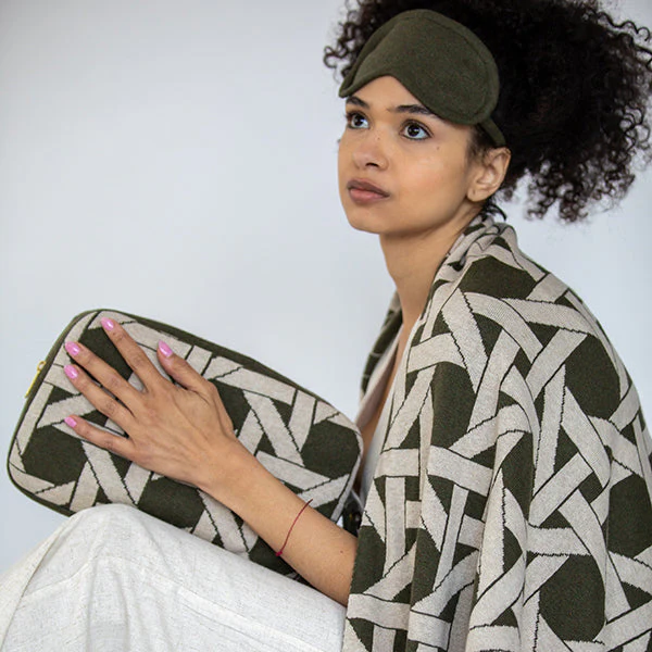Riti Organic Cotton Travel Blanket and Eye Mask Set - Image 18