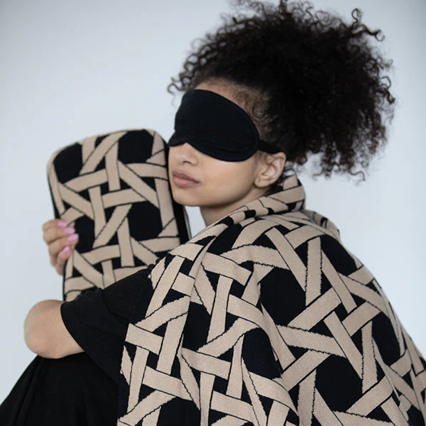 Riti Organic Cotton Travel Blanket and Eye Mask Set - Image 2