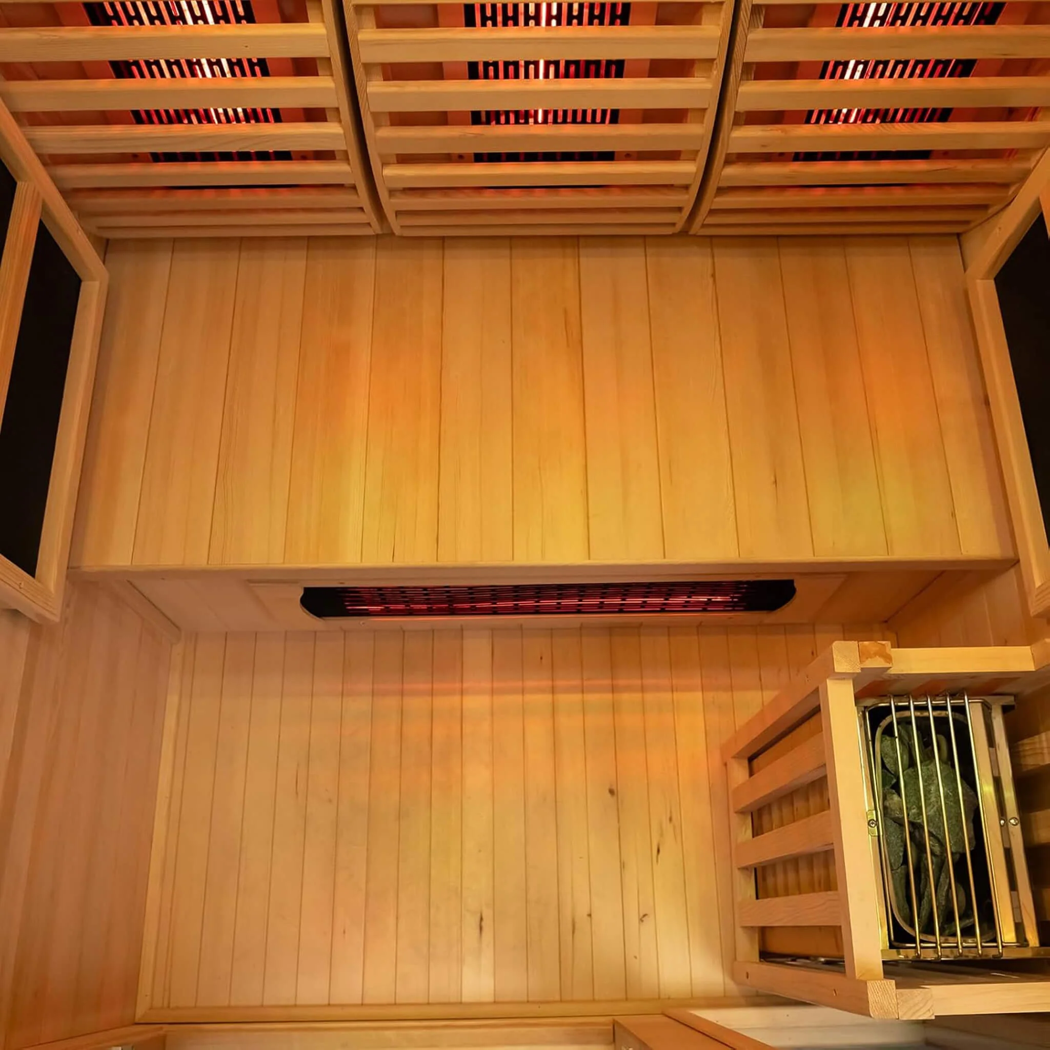 Rövia Luma 2-Person Indoor Hybrid Sauna Room With Infrared And 3.5KW Steam Heaters (SAK83750) - Image 11