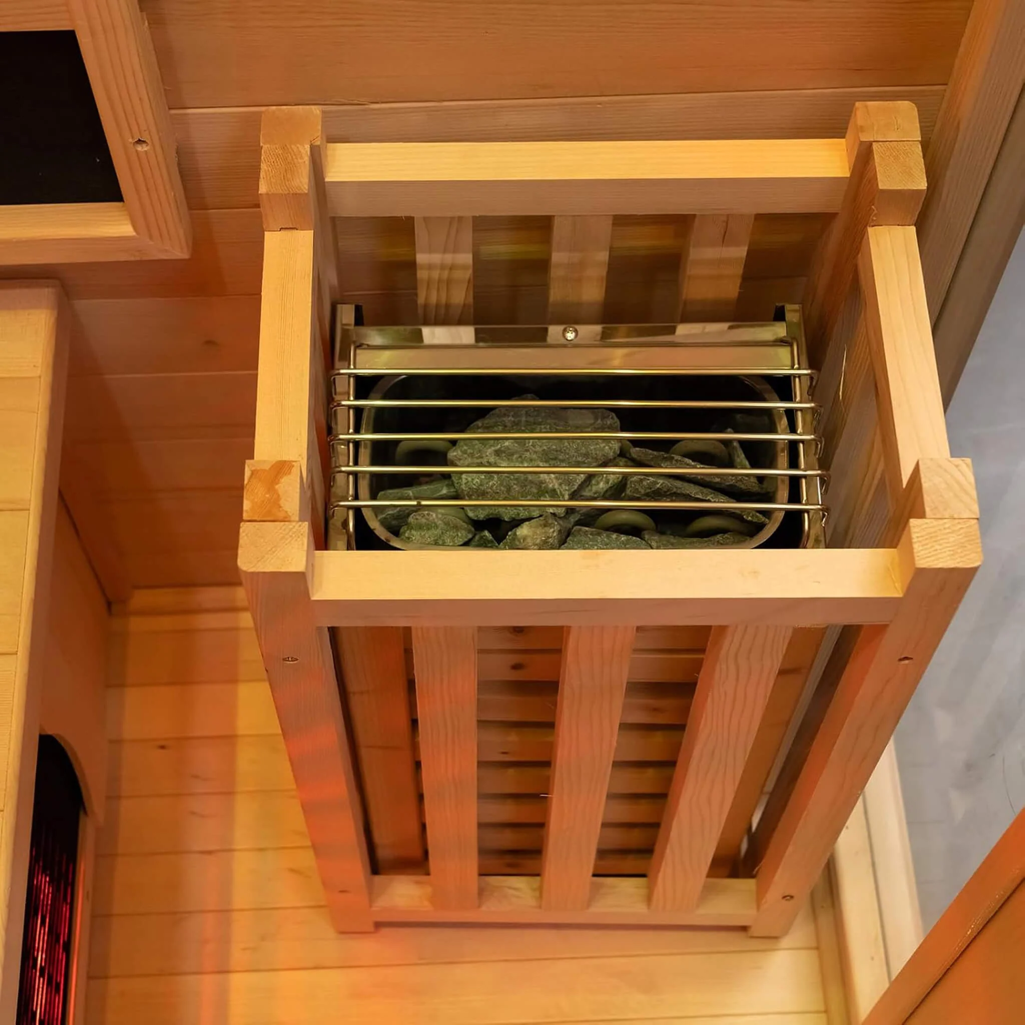 Rövia Luma 2-Person Indoor Hybrid Sauna Room With Infrared And 3.5KW Steam Heaters (SAK83750) - Image 12