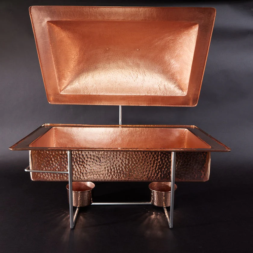 Syracuse Rectangular Copper Chafer, 8 qt - Image 3