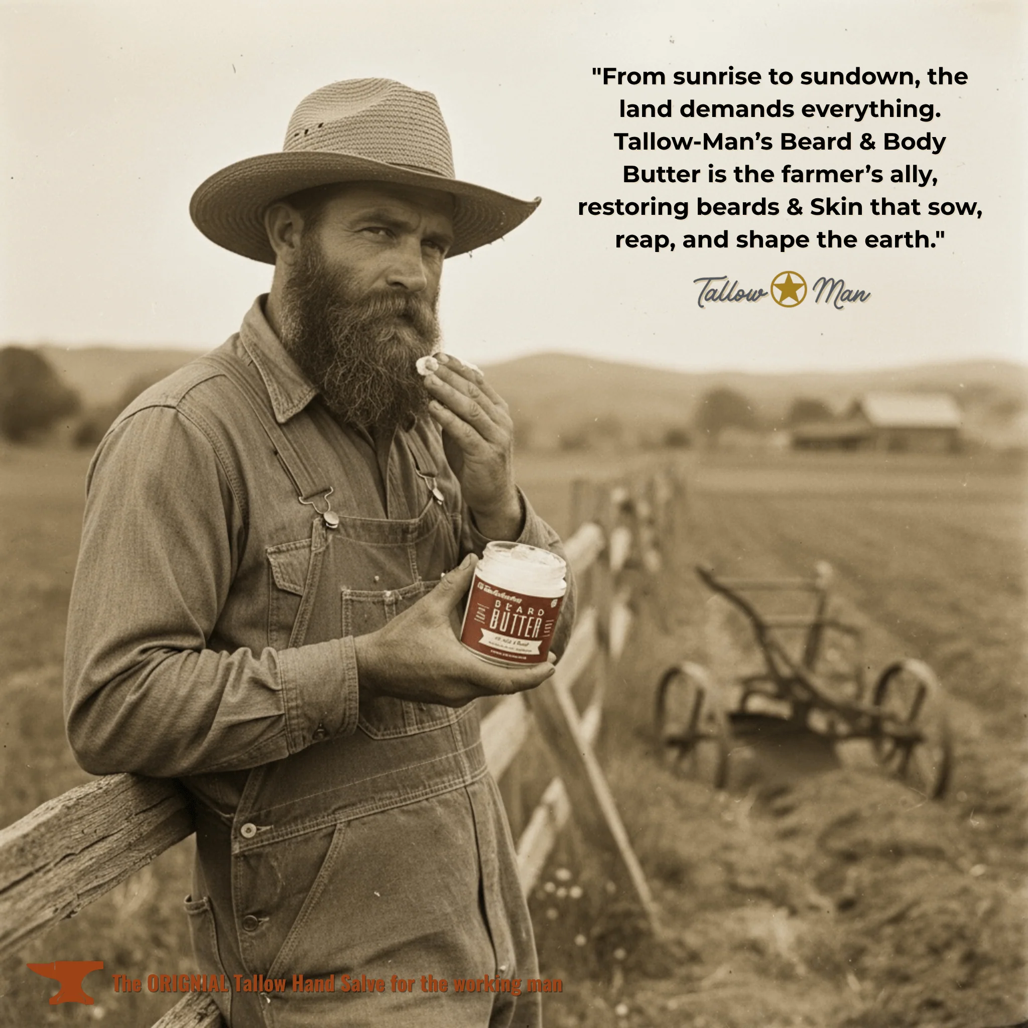 Tallow Man Old Time Barbershop Beard + Body Butter | Men's Grooming | Grass-Fed Tallow | 9oz - Image 3