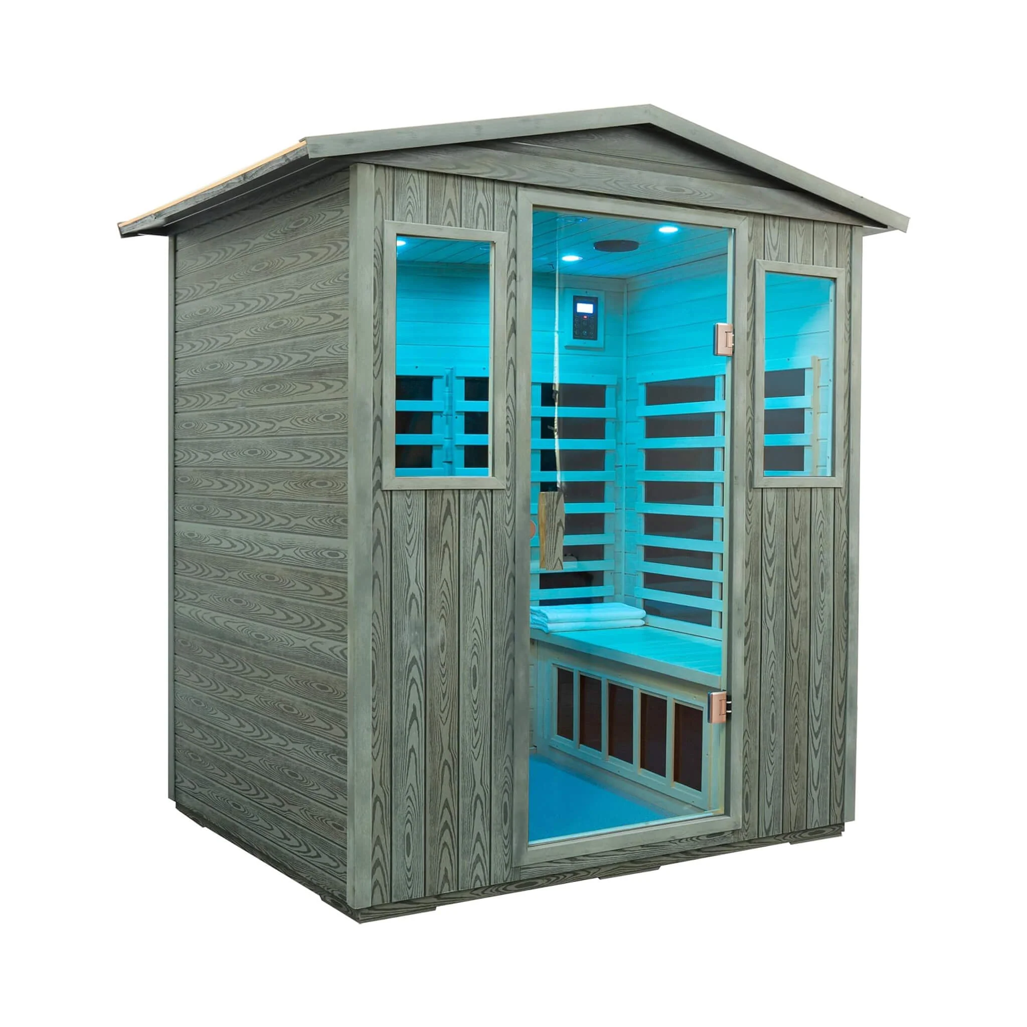 Thermora 4-Person Full-Spectrum Low EMF Carbonized Composite Infrared Sauna Room With Bluetooth Speakers (SAK70182) - Image 2