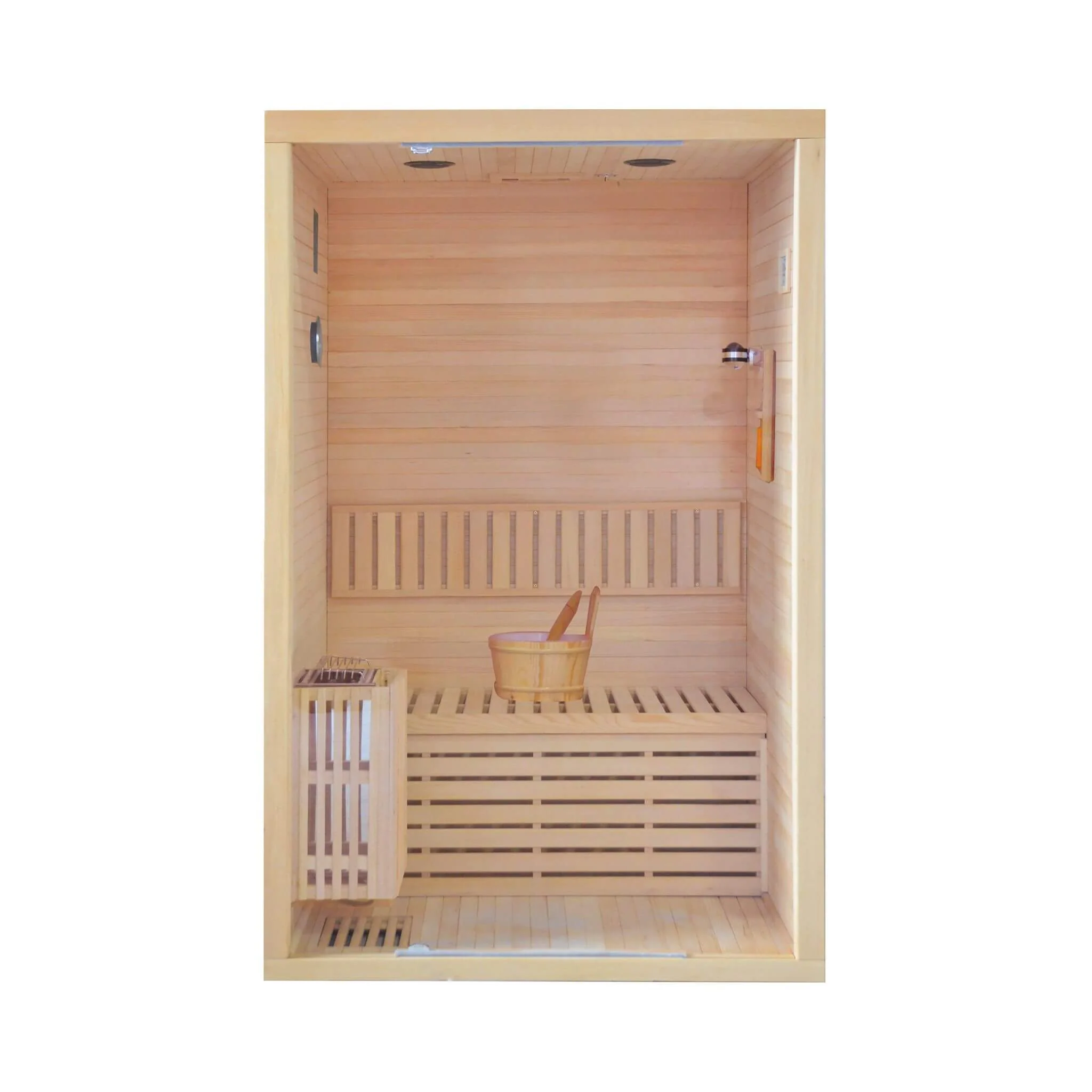 Thermora Alpine Premium 2-Person 3KW Hemlock Wood Sauna With LED Wall Light (SAK28471) - Image 7