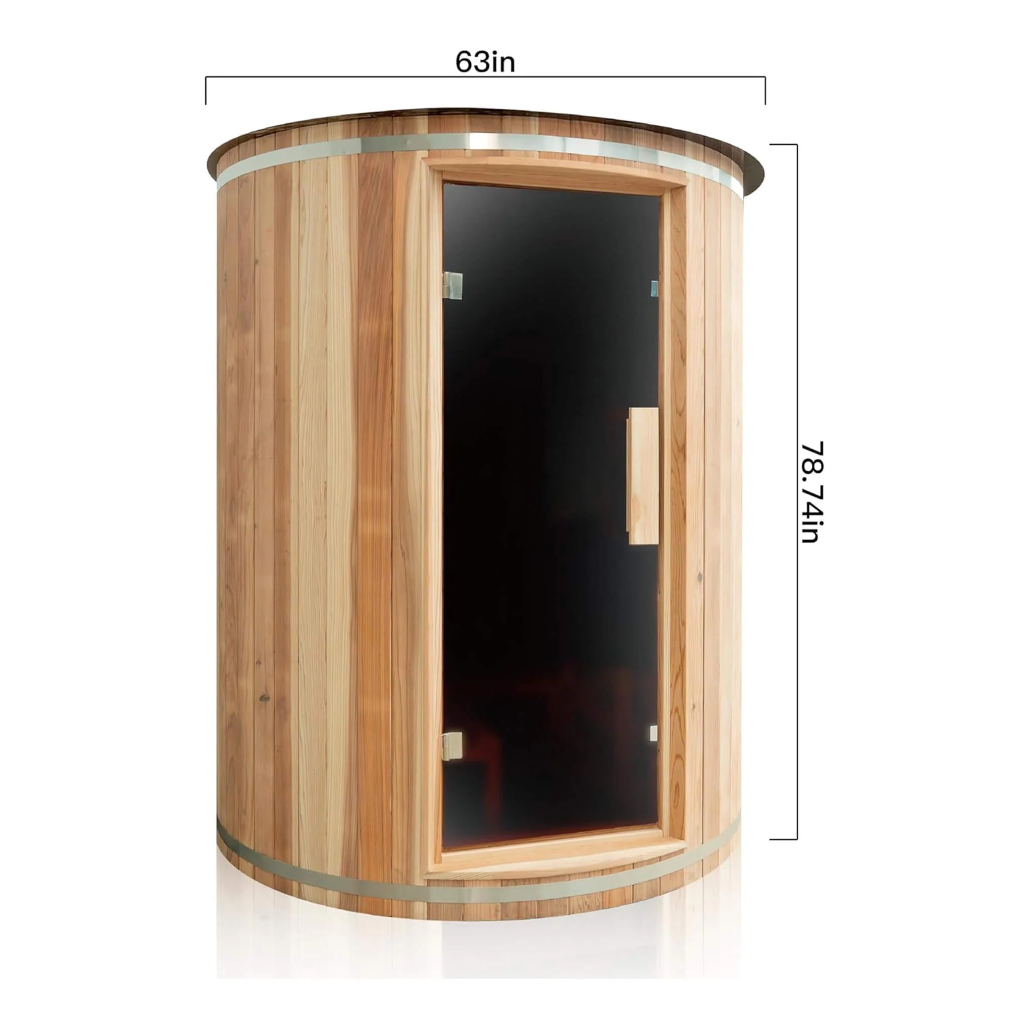 Thermora Barcelona Premium 78-Inch 4-Person Cedar Wood Outdoor Vertical Barrel Sauna With 6KW Heater, LED Lights And Stones (SAK74813) - Image 8