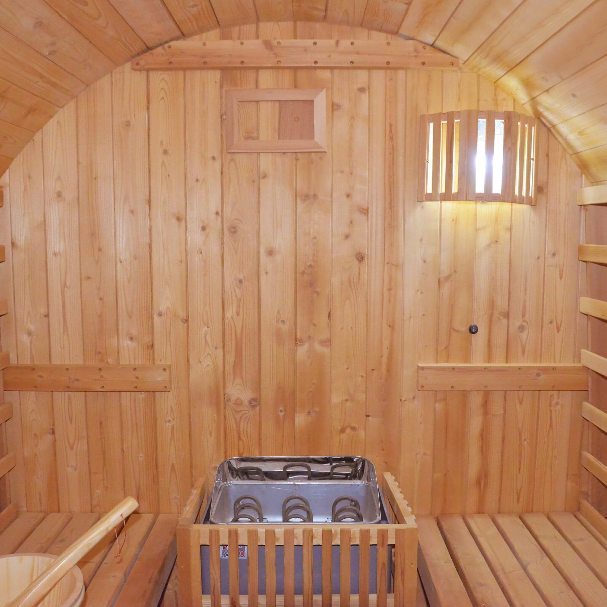 Thermora Large Premium American White Oak Outdoor Wooden Barrel Sauna With 4.5KW Sauna Heater (SAK45968) - Image 9