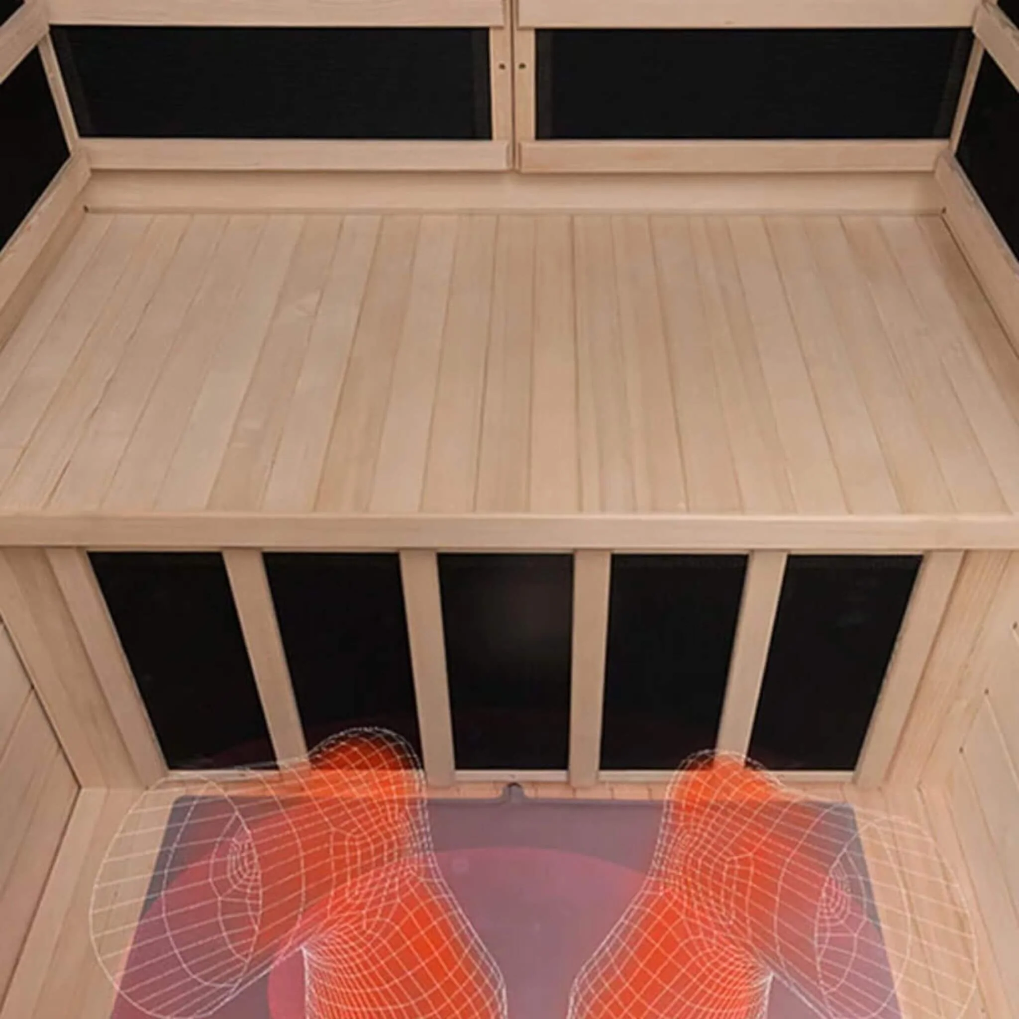 Thermora Luxury 2-Person Hemlock Wood FAR Infrared Sauna Room W/ Glass Door, 1750W (SAK81525) - Image 14