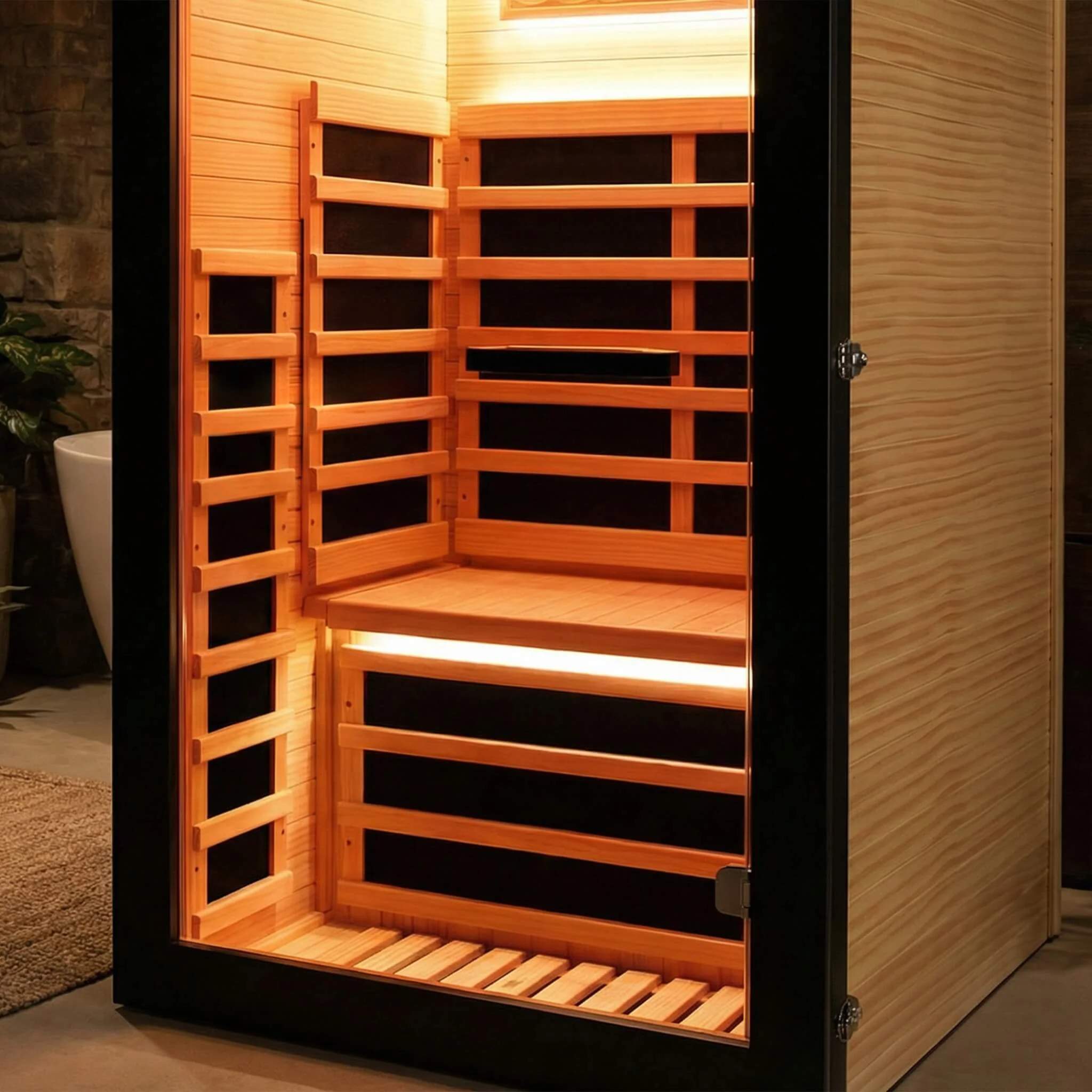 Thermora Solara Single-Person Chilean Pine Infrared Sauna Cabin (SAK57926) - Image 5