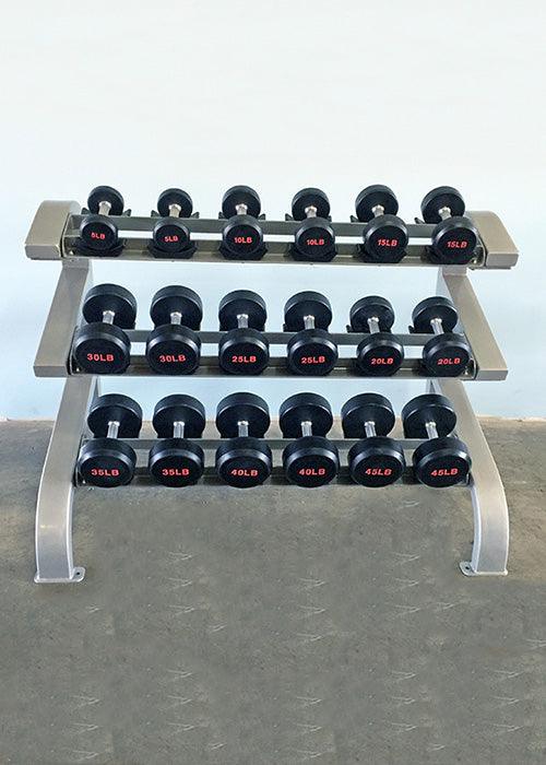 Three Tier 9 Pairs Dumbbell Rack - Muscle D Fitness - Commercial Grade 3 Tier Dummbbell Rack - Image 4