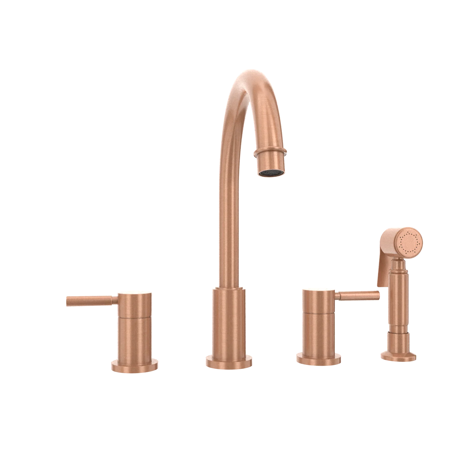 Two-Handles Copper Widespread Kitchen Faucet with Side Sprayer - AK96866 - Image 15