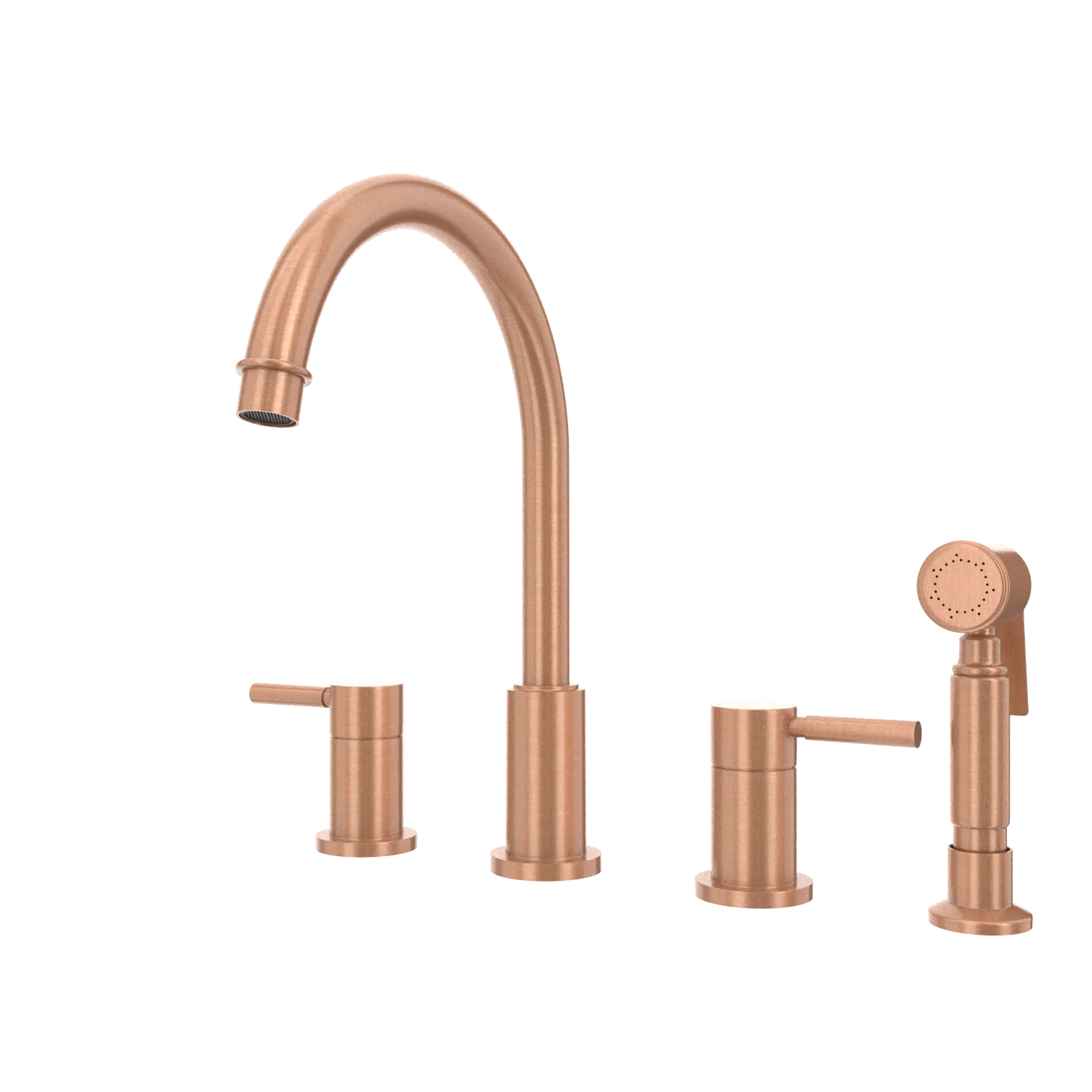 Two-Handles Copper Widespread Kitchen Faucet with Side Sprayer - AK96866 - Image 47
