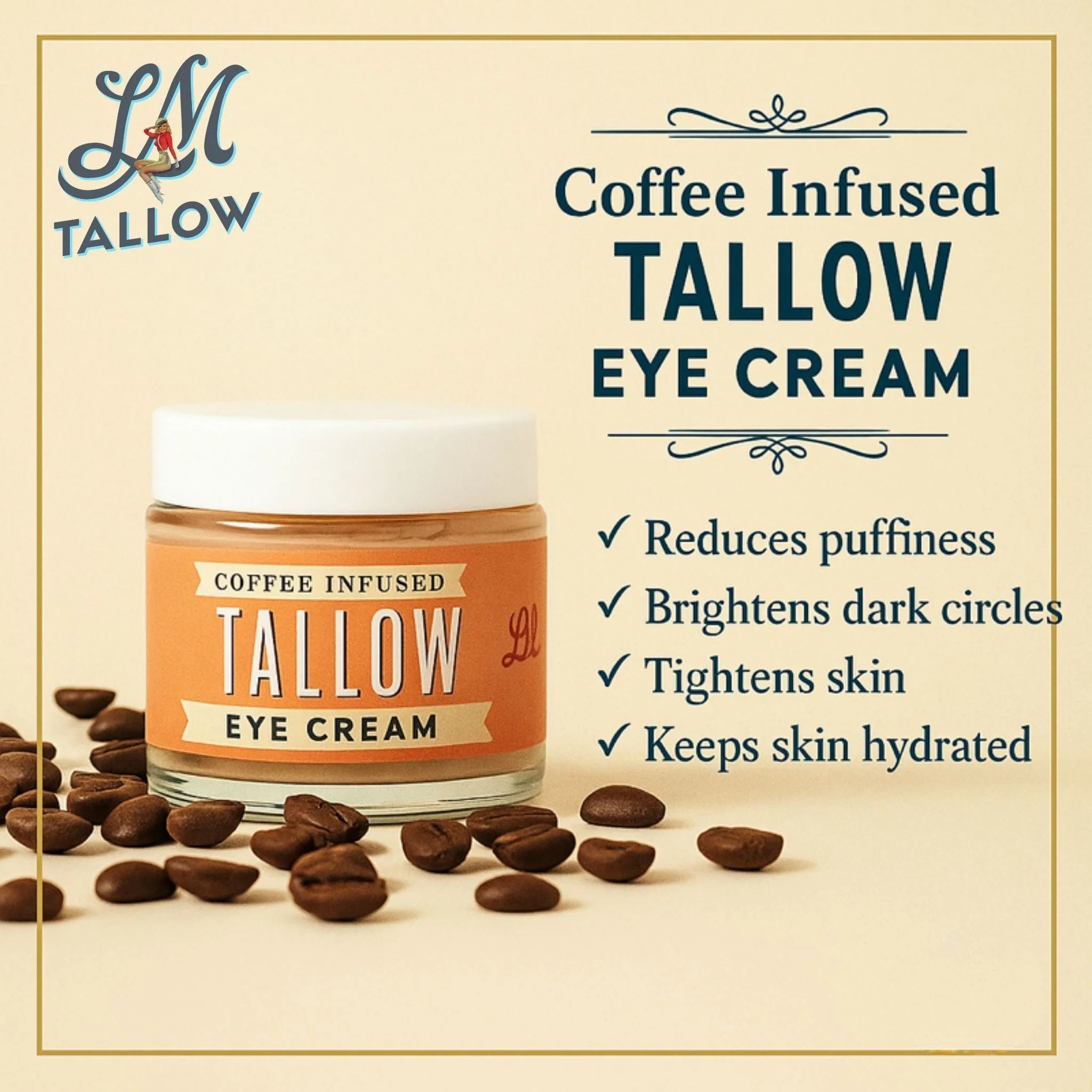Vanilla Bean Tallow Gift Set - Whipped Moisturizer, Candle, Soap & Eye Cream | Lady May - Image 4