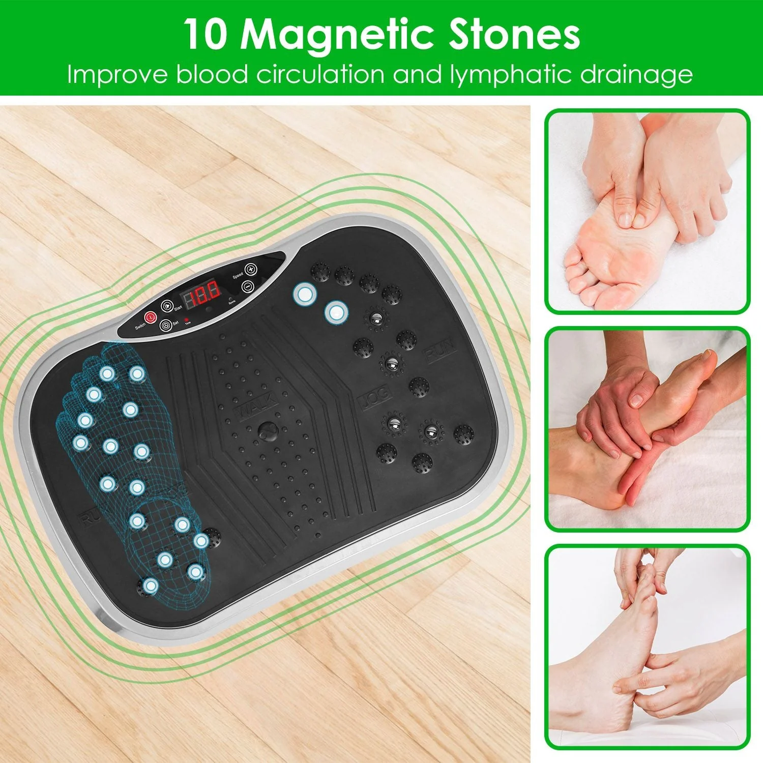Vibration Exercise Machine With Resistant Bands Remote Control Whole Body Vibration Platform Workout Equipment Home Fitness Training Equipment For Weight Loss Fat Burner - Image 12
