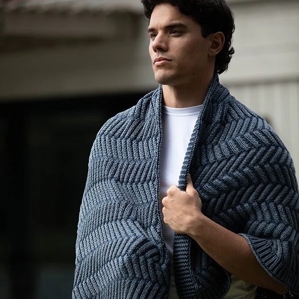 Washed Chevron Cotton Knit Throw Blanket - Image 12