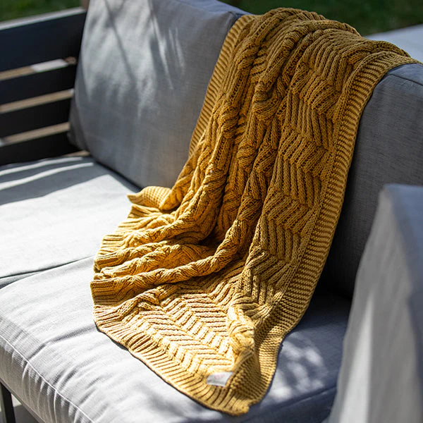 Washed Chevron Cotton Knit Throw Blanket - Image 20