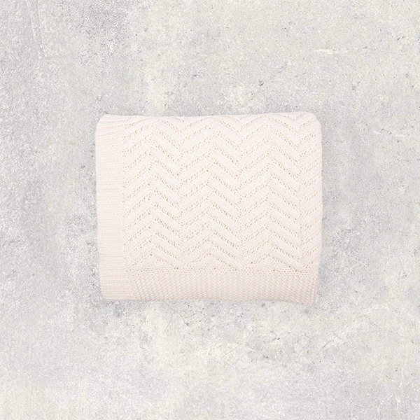 Washed Chevron Cotton Knit Throw Blanket - Image 28
