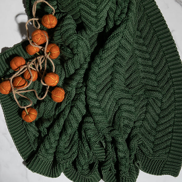 Washed Chevron Cotton Knit Throw Blanket - Image 3