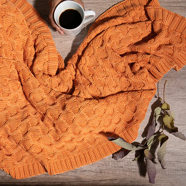 Washed Curvy Cotton Knit Throw Blanket - Image 10