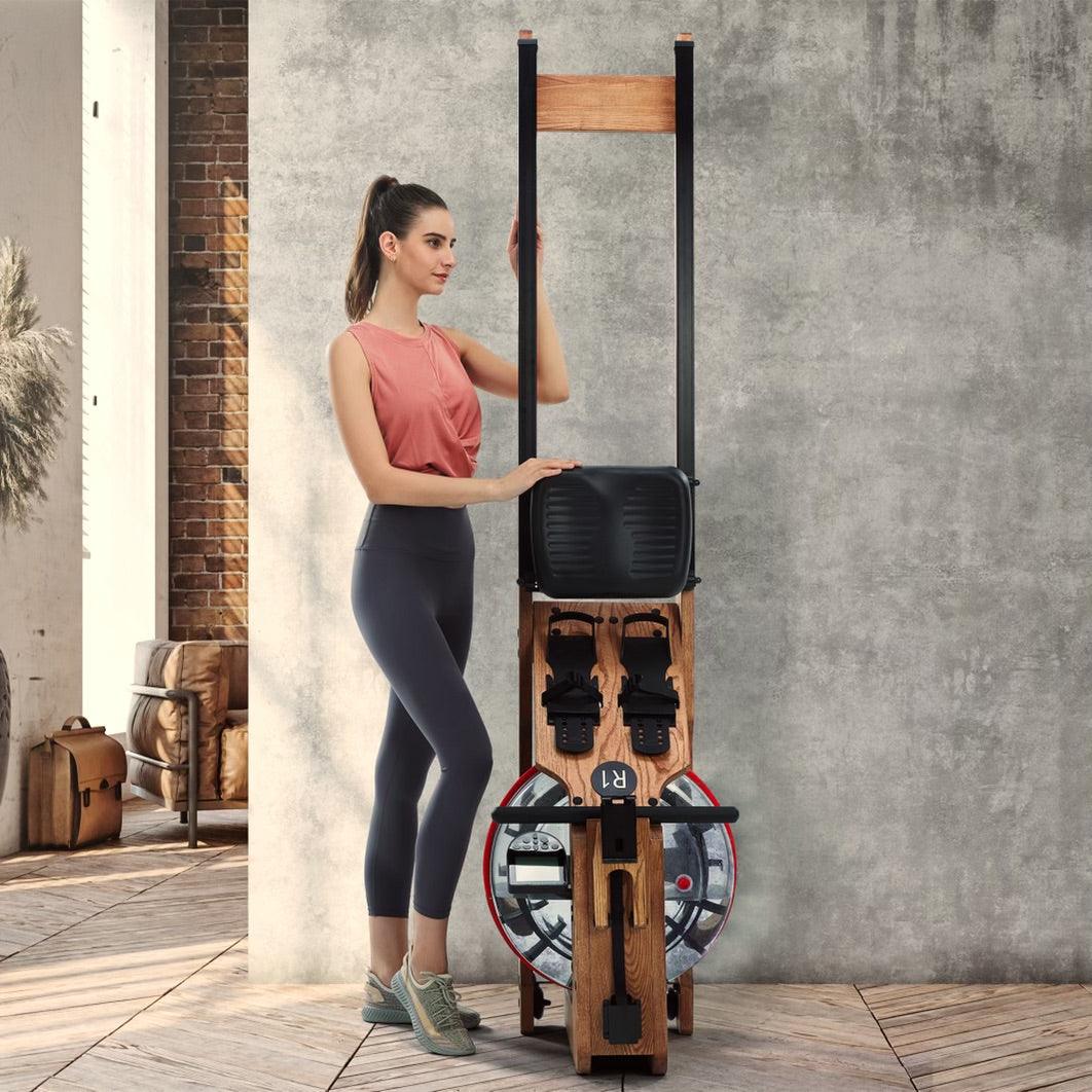 Water Rower - Muscle D Fitness - Wooden Seated Adjustable Water Rower - Image 4
